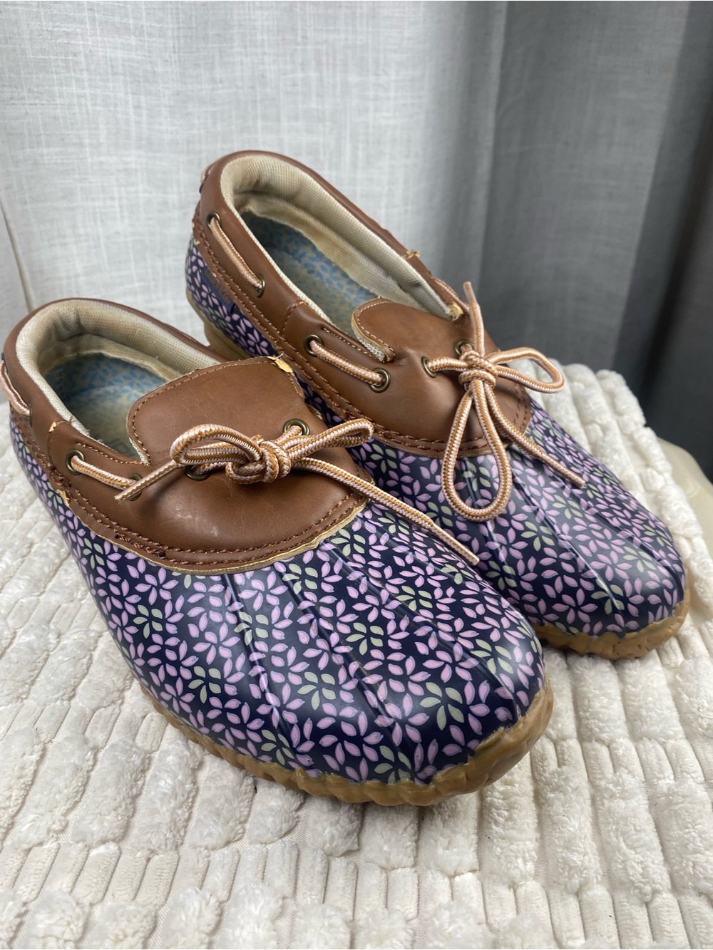 JBU Jambu Gwen Garden Ready Waterproof Duck Shoes Floral Purple Size 8.5 M